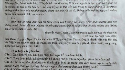 Đề thi môn Văn vào lớp 10 năm 2025 của Hà Nam có gợi ý đáp án