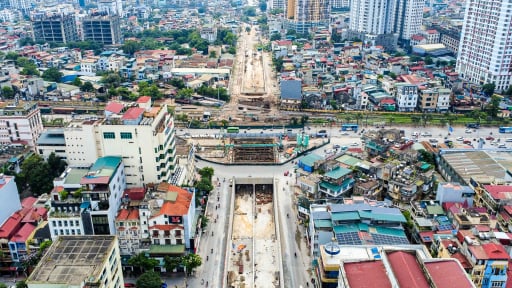 Hầm chui trị giá 800 tỷ đồng gần bến xe Giáp Bát sắp về đích