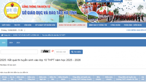 Lịch công bố điểm thi vào lớp 10 năm 2025-2026 của Hà Tĩnh
