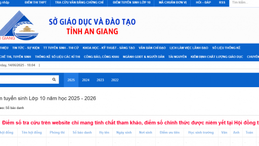 Lịch công bố điểm thi vào lớp 10 năm 2025-2026 của An Giang