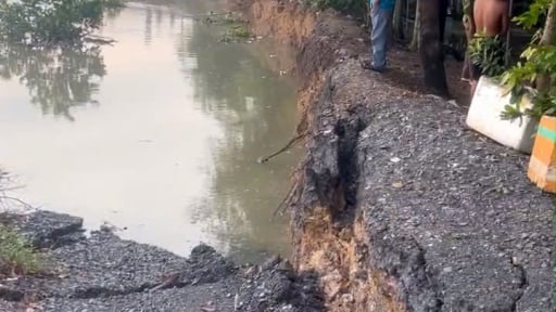 Vụ sạt lở đê sông Sài Gòn: 6 nhà người dân ở phía bên trong cách vị trí sạt lở khoảng 10 mét 