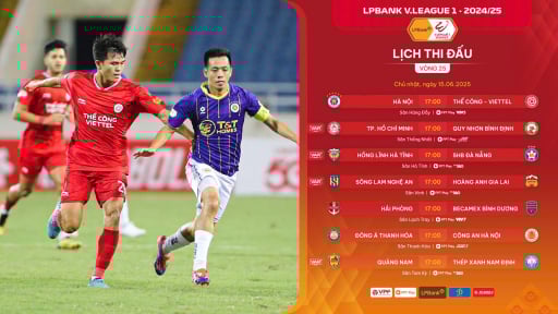 Lịch phát sóng trực tiếp vòng 25 V.League 2024/2025: Chào mừng nhà vô địch?