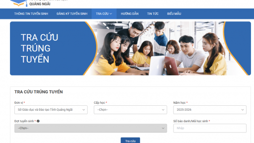 Tra cứu điểm thi vào lớp 10 năm 2025 của Quảng Ngãi chi tiết nhất
