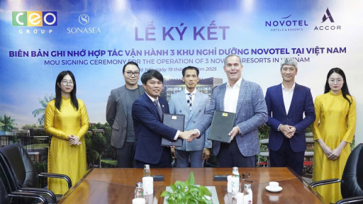 Tập đoàn CEO (CEO GROUP) và Tập đoàn ACCOR ký kết Biên bản ghi nhớ hợp tác vận hành chuỗi khu nghỉ dưỡng Novotel  tại Việt Nam