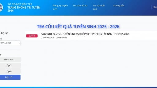 Tra cứu điểm thi vào lớp 10 năm 2025 của Bến Tre nhanh nhất