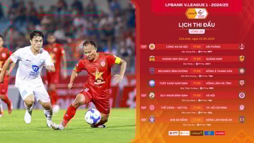 Lịch phát sóng trực tiếp vòng 26 V.League 2024/2025: Nóng bỏng tốp 3 và cuộc đua trụ hạng!