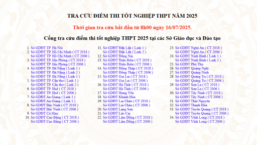 Tra cứu điểm thi tốt nghiệp THPT 2025 theo tên được không?