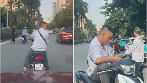 Người đàn ông chặn ôtô giữa phố Hà Nội để đòi tiền đỗ xe