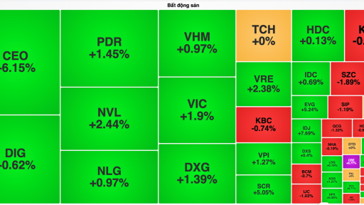 VN-Index lập đỉnh mới, cổ phiếu bất động sản nối dài mạch tăng mạnh