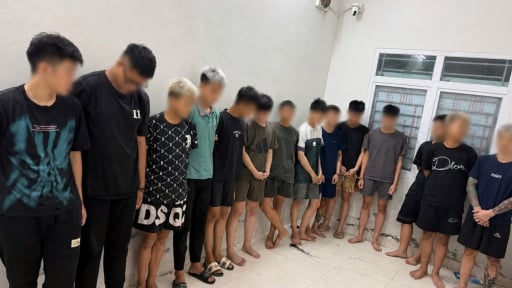 10 'b&aacute;o thủ' mang hung kh&iacute; hỗn chiến ở hồ Linh Đ&agrave;m, H&agrave; Nội, bị bắt