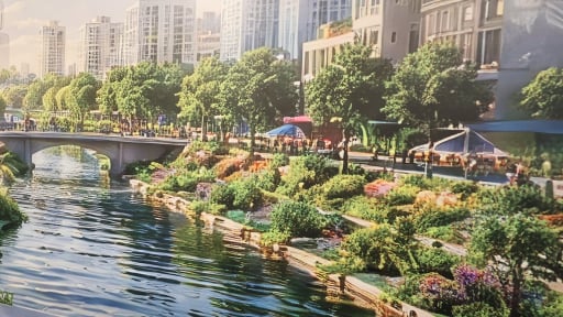 'Ngắm' s&ocirc;ng T&ocirc; Lịch, s&ocirc;ng Nhuệ trong Quy hoạch H&agrave; Nội 100 năm