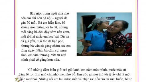 B&agrave;i dự thi 'Ng&agrave;y mai trong mắt em': Em mong b&agrave; khỏe mạnh để c&ugrave;ng em vượt qua những nỗi đau