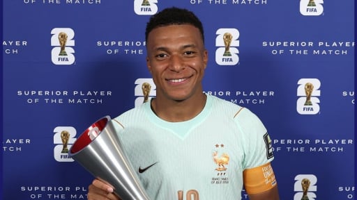Mbappe nhận danh hiệu Cầu thủ xuất sắc nhất trận Ph&aacute;p vs Morocco