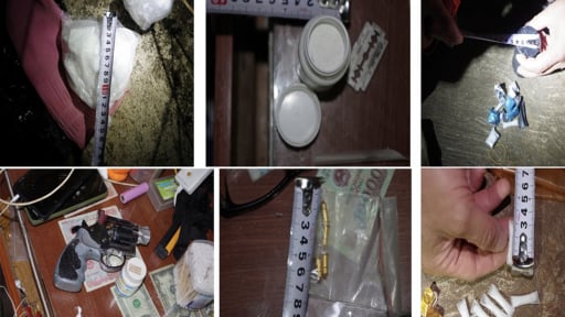 Triệt phá điểm bán ma túy, thu giữ gần 1,5 bánh heroin và súng rulo