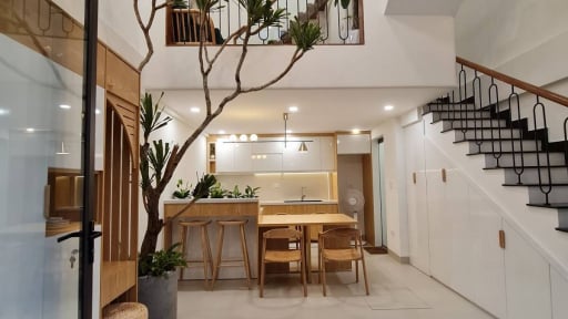 Nhà ống 30 m2 giải quyết gọn nhẹ 4 yêu cầu cho gia chủ với chi phí hoàn thiện 1 tỷ đồng