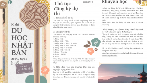 Kỳ thi Du học Nhật Bản đợt 2 năm 2025