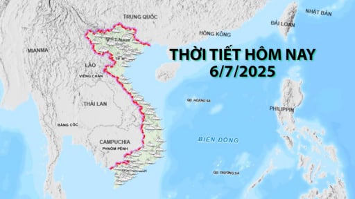 Thời tiết 6/7/2025: Bắc Bộ ngày nắng, chiều tối và đêm nay có mưa dông