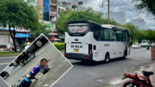 Giao thông trên đường Hồng Bàng, phường Bình Tây ùn ứ nặng do va chạm giữa xe máy và xe khách