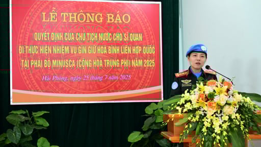 Nữ Đại uý Công an Hải Phòng được cử đi thực hiện nhiệm vụ gìn giữ hòa bình Liên hợp quốc tại Cộng hòa Trung Phi