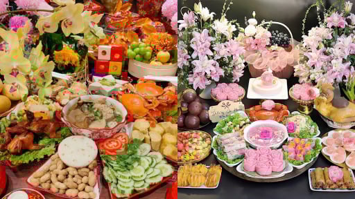 Những mâm cỗ cúng rằm tháng 7 'đẹp như bày triển lãm' của các chị đảm 