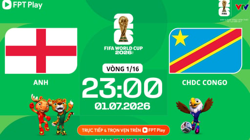 Link xem trực tiếp Anh vs CHDC Congo tr&ecirc;n VTV3 (23h00 ng&agrave;y 1/7, v&ograve;ng 1/16 World Cup 2026)