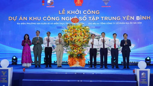Ph&oacute; Thủ tướng Ch&iacute;nh phủ Hồ Quốc Dũng dự lễ khởi c&ocirc;ng Khu c&ocirc;ng nghệ số tập trung Y&ecirc;n B&igrave;nh tại Th&aacute;i Nguy&ecirc;n