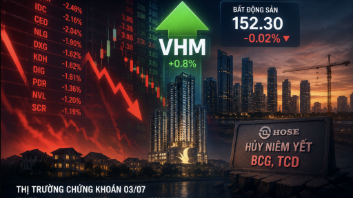 Vinhomes ngược d&ograve;ng n&acirc;ng đỡ VN-Index, cổ phiếu bất động sản vẫn phủ k&iacute;n sắc đỏ