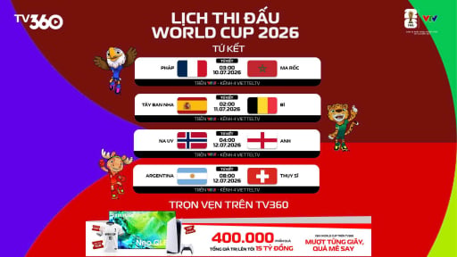 Lịch thi đấu v&agrave; ph&aacute;t s&oacute;ng trực tiếp World Cup 2026 tr&ecirc;n VTV ng&agrave;y 11/7