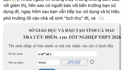 Sở Gi&aacute;o dục v&agrave; Đ&agrave;o tạo C&agrave; Mau phối hợp với c&ocirc;ng an điều tra mạng x&atilde; hội 'tố c&aacute;o' nữ sinh mang điện thoại v&agrave;o ph&ograve;ng thi