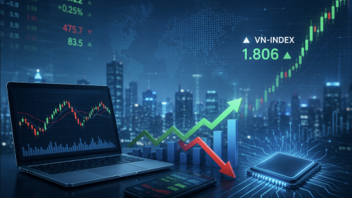 VN-Index lấy lại mốc 1.800 điểm, cổ phiếu c&ocirc;ng nghệ vẫn thiếu lực bứt ph&aacute;