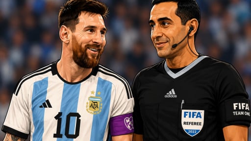 Messi nhận 'điềm l&agrave;nh' từ trọng t&agrave;i cầm c&ograve;i trận Anh vs Argentina