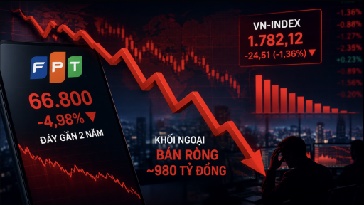 FPT chạm đ&aacute;y gần 2 năm, cổ phiếu c&ocirc;ng nghệ k&eacute;o VN-Index mất mốc 1.800 điểm