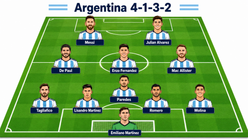 Đội h&igrave;nh tối ưu của Argentina đấu Anh (2h00 ng&agrave;y 16/7, v&ograve;ng b&aacute;n kết World Cup 2026): Ai sẽ xuất ph&aacute;t c&ugrave;ng Lionel Messi?