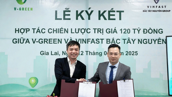 V-Green hợp tác phát triển 3.000 trụ sạc ô tô điện VinFast tại khu vực Tây Nguyên trong năm 2025