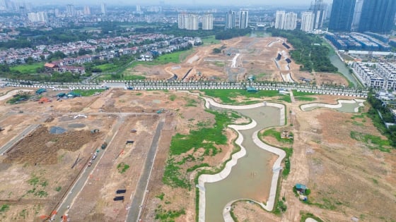 Hình hài công viên có diện tích lớn nhất Hà Nội, tọa lạc tại khu đô thị dành cho giới siêu giàu dần lộ diện 