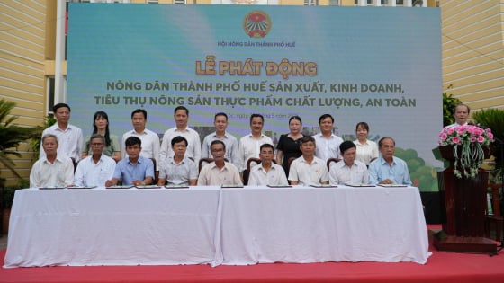 Nông dân Huế ký cam kết sản xuất kinh doanh, tiêu thụ nông sản thực phẩm chất lượng, an toàn 