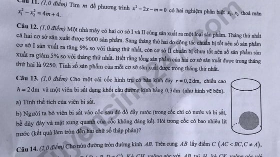Đề thi môn Toán vào lớp 10 năm 2025 của Thanh Hóa có gợi ý đáp án