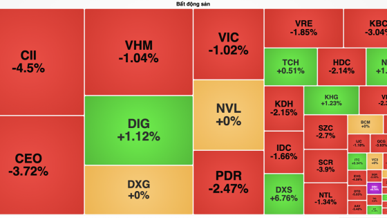 Cổ phiếu bất động sản 'rực lửa', VN-Index 'bốc hơi' hơn 12 điểm
