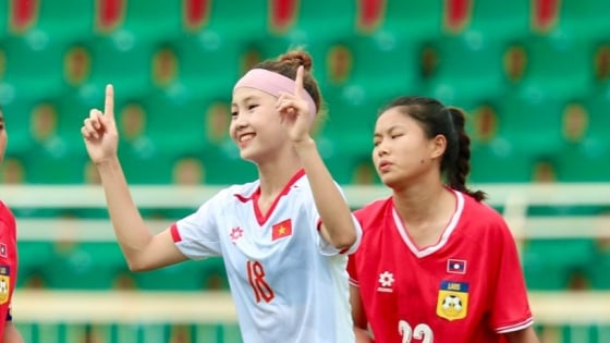 Hoa khôi lập cú đúp, U19 nữ Việt Nam hạ Lào 8-0