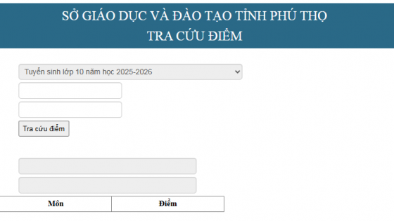 Phú Thọ công bố điểm thi vào lớp 10 năm 2025-2026, tra cứu thế nào nhanh nhất?