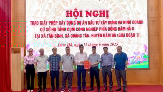 Trao giấy phép xây dựng Dự án Cụm công nghiệp phía Đông Đầm Hà B, Quảng Ninh