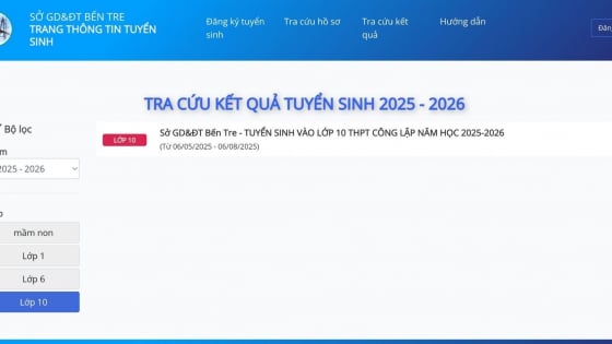 Tra cứu điểm thi vào lớp 10 năm 2025 của Bến Tre nhanh nhất