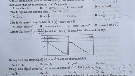 Đáp án môn Toán mã đề 102 thi tốt nghiệp THPT 2025 chương trình mới