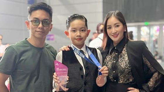 Con trai Khánh Thi mới 10 tuổi đã là tài năng dance sport, theo bố mẹ thi đấu khắp thế giới