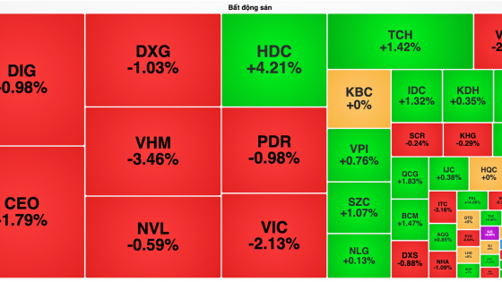 Cổ phiếu bất động sản 'họ' Vingroup đồng loạt giảm, VN-Index chật vật giữ sắc xanh
