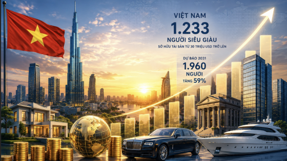 Việt Nam có 1.233 người siêu giàu, đứng thứ 4 thế giới về tốc độ gia tăng tài sản