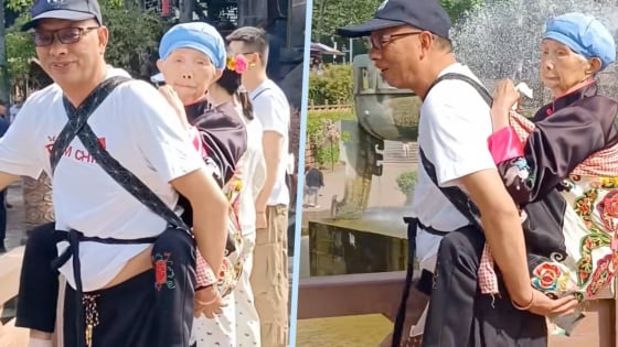 Người đàn ông 51 tuổi cõng mẹ liệt đi du lịch khắp thế gian