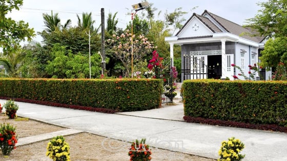 Nông thôn mới một nơi ở Cà Mau đẹp như phim thế này đây, đường hoa bung nở, nhà to như biệt thự
