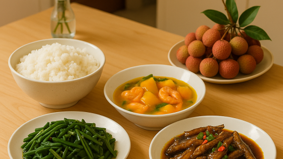 Bữa cơm tối 120 nghìn: Cá bống kho tiêu, canh bí đỏ tôm, rau muống xào tỏi
