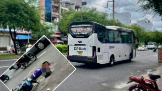 Giao thông trên đường Hồng Bàng, phường Bình Tây ùn ứ nặng do va chạm giữa xe máy và xe khách